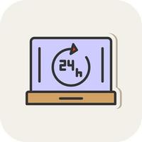 24 Hrs Open Vector Icon Design