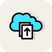 Upload File on Cloud Vector Icon Design