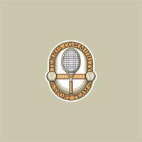 tennis sport emblem logo vector