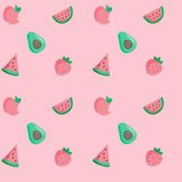 Seamless pattern fresh fruits for background Website banner template, card, wallpaper, wrapping paper vector