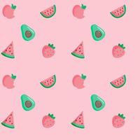 Seamless pattern fresh fruits for background Website banner template, card, wallpaper, wrapping paper vector