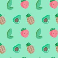 Seamless pattern fresh fruits for background Website banner template, card, flyer. vector