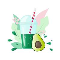 Avocado smoothie icon on white background for web and mobile design vector