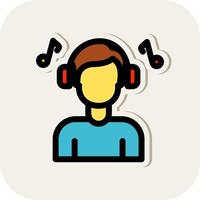 Listening Music Vector Icon Design