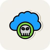 Infected Cloud Vector Icon Design