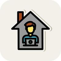 Man Working at Home Vector Icon Design