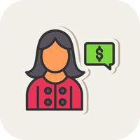 Female Financial Advisor Vector Icon Design