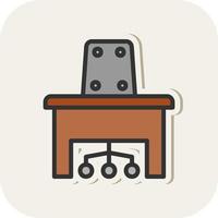 Desk Chair Vector Icon Design