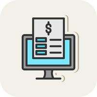 Online Invoice Vector Icon Design