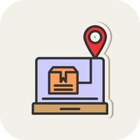 Online Shipment Tracking Vector Icon Design