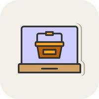 Online Shopping Basket Vector Icon Design