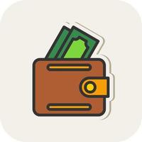 diseño de icono de vector de billetera de dinero