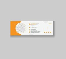 Email signature design template for social media cover business email footer design with a photo placeholder minimal vector