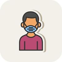 Man Wearing Mask Vector Icon Design