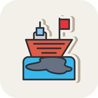 Ocean Oil Spill Vector Icon Design