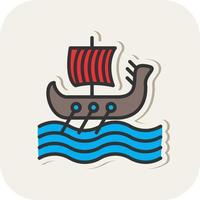 Viking Ship Vector Icon Design