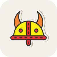 Viking Helmet Vector Icon Design