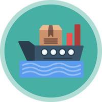 Worldwide Shipping Boat Vector Icon Design