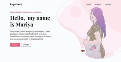 A website that says'my name'on it vector