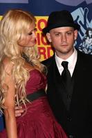 Paris Hilton  Benji Madden  in the Press Room at  the Video Music Awards on MTV at Paramount Studios in Los Angeles CA onSeptember 7 20082008 photo