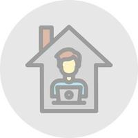 Man Working at Home Vector Icon Design