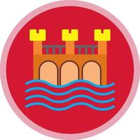 Water Bridge Vector Icon Design