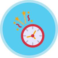 New Year Clock Vector Icon Design