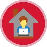 Man Working at Home Vector Icon Design