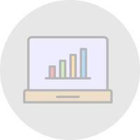 Online Bar Chart Vector Icon Design