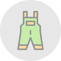 Overall Clothes Vector Icon Design