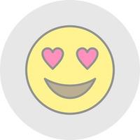 Smiling Face with Heart Eyes Vector Icon Design