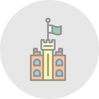 Castle Flag Vector Icon Design