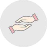 Helping Hand Vector Icon Design