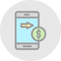 Send Money Mobile Vector Icon Design