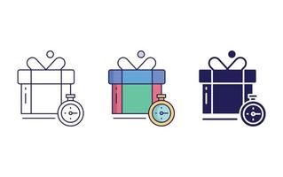 icono de vector de caja de regalo