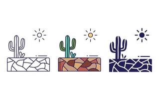 Desierto paisaje vector icono