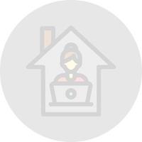 diseño de icono de vector de mujeres que trabajan en casa