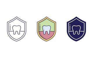 icono de vector de protección dental