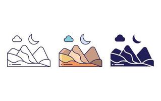 Desert mountain vector icon