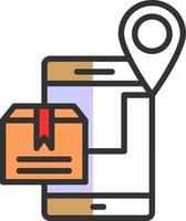 Mobile Shipment Tracking Vector Icon Design