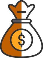 Money Bag Vector Icon Design