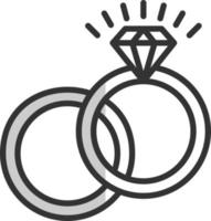 Wedding Rings Vector Icon Design