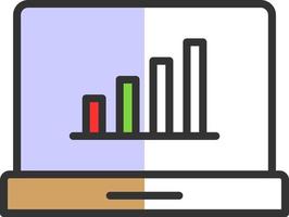 Online Bar Chart Vector Icon Design