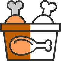 Chicken Bucket Vector Icon Design