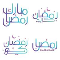 vector ilustración de degradado Ramadán kareem deseos con elegante Arábica tipografía.