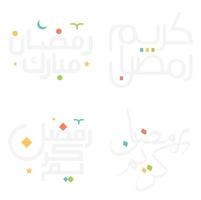 Ramadan Kareem Vector Illustration for Muslim Celebrations with Elegant Calligraphy.