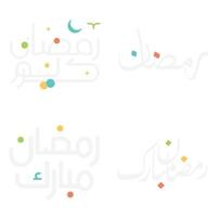 Ramadan Kareem Vector Illustration with Elegant Arabic Typography.