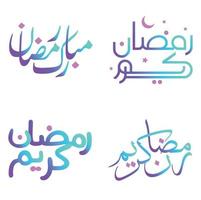 Elegant Gradient Calligraphy for Ramadan Kareem Greetings Vector Design.