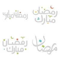 Ramadan Kareem Vector Design with Arabic Calligraphy for Muslim Greetings.