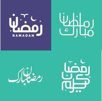 Vector Illustration of Simple Arabic Calligraphy Pack for Islamic Fasting Month.